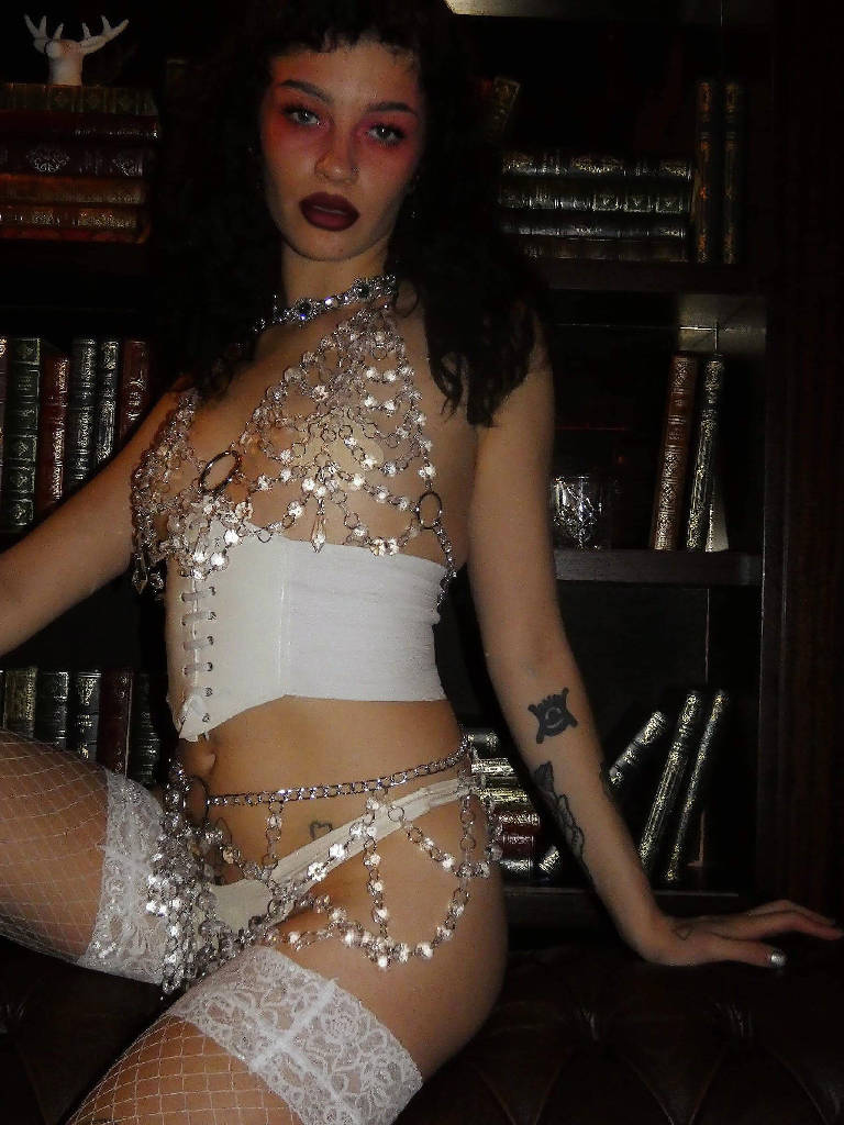 Crystal Chain Harness and Belt Set