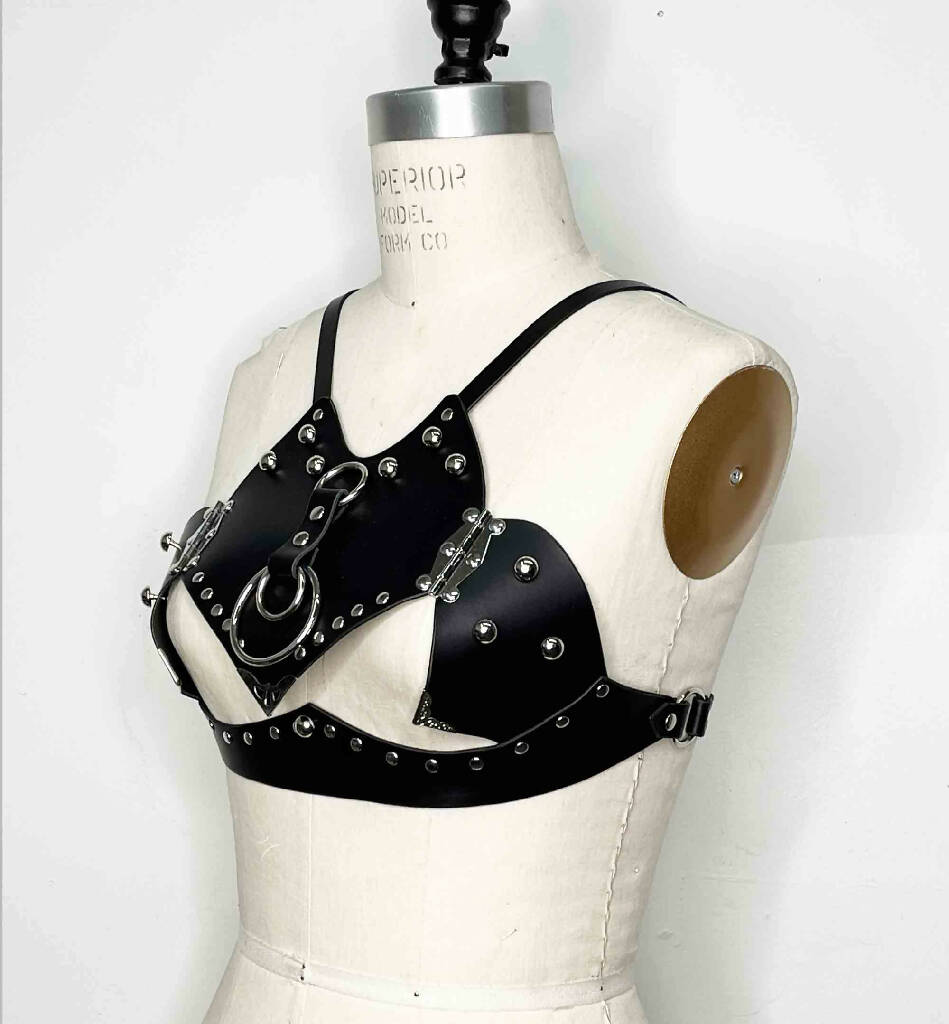 Sierra Hinged Open Cup Leather Bra