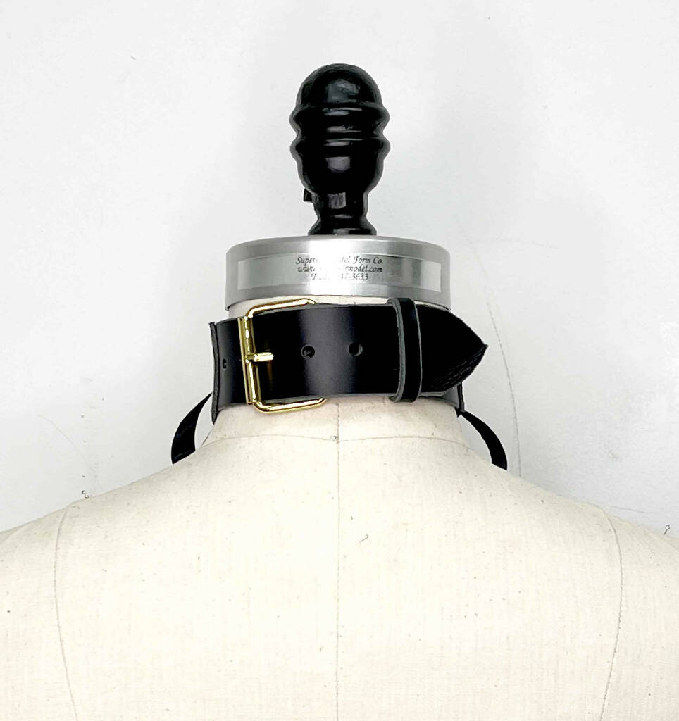 Nox Ribbon Lace Up Leather Posture Collar