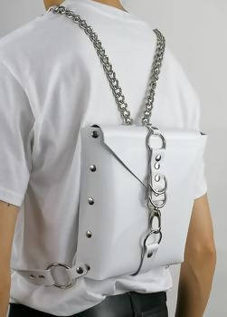 TONKA Square Backpack Bag PVC White