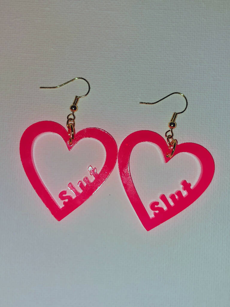 Slut Heart Word Earring (Small)