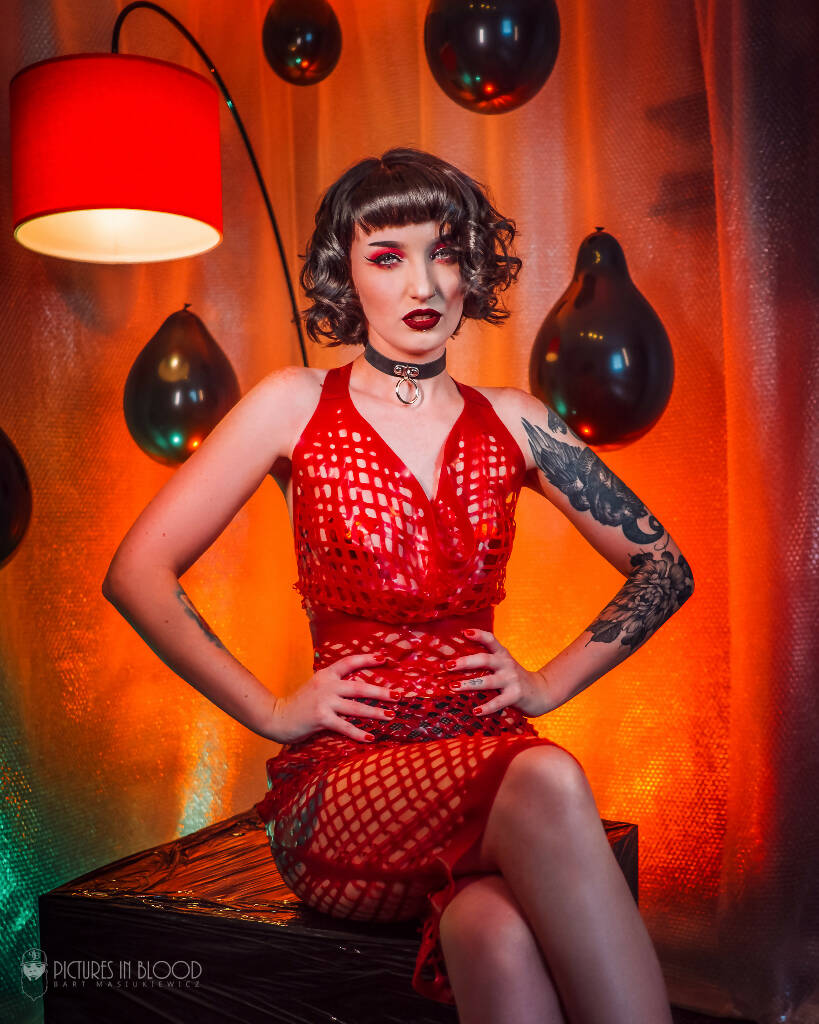 Mesh Latex Valerie Dress