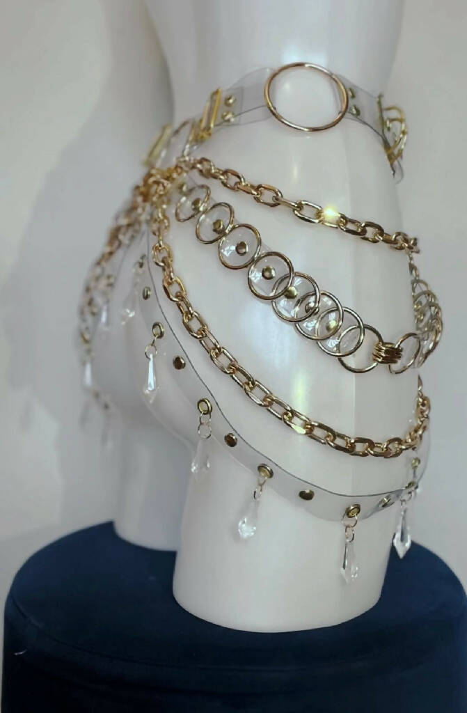 Calista pvc chain and crystal belt