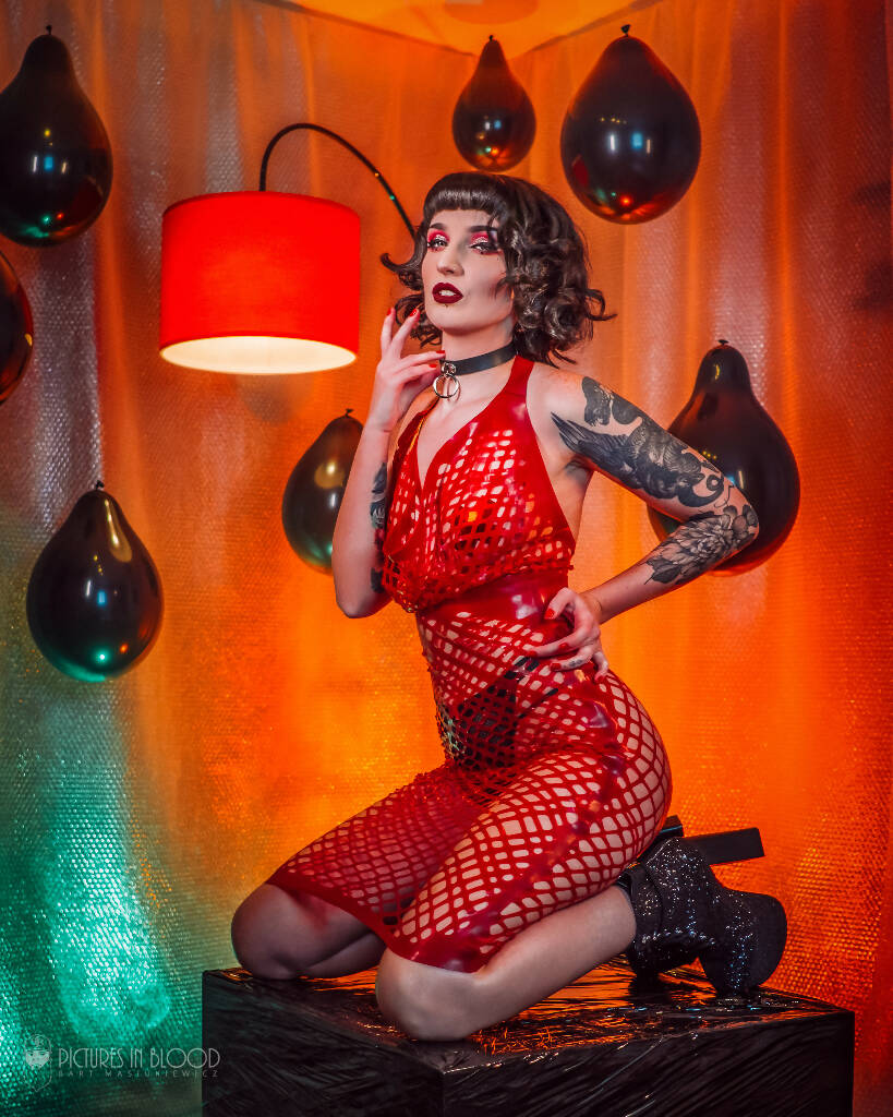 Mesh Latex Valerie Dress