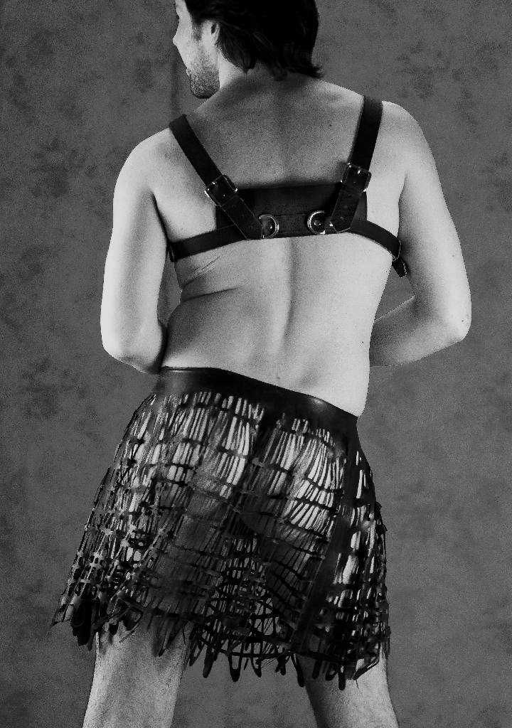 Mesh Latex Gladiator Circle Skirt