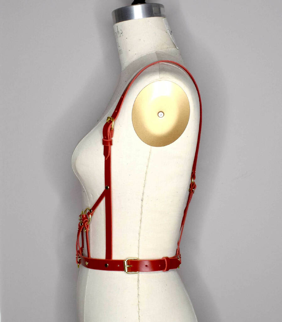 Inanna Strappy Leather Harness Bodice