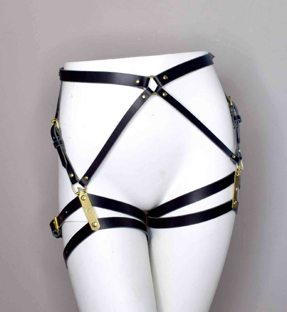 Nymph Leather Garter Leg Harness