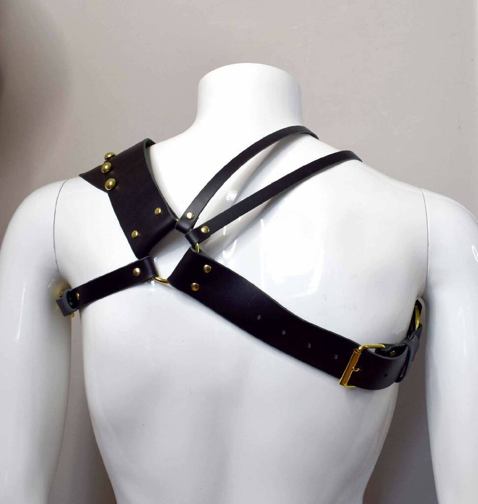 Martial Asymmetrical Leather Harness