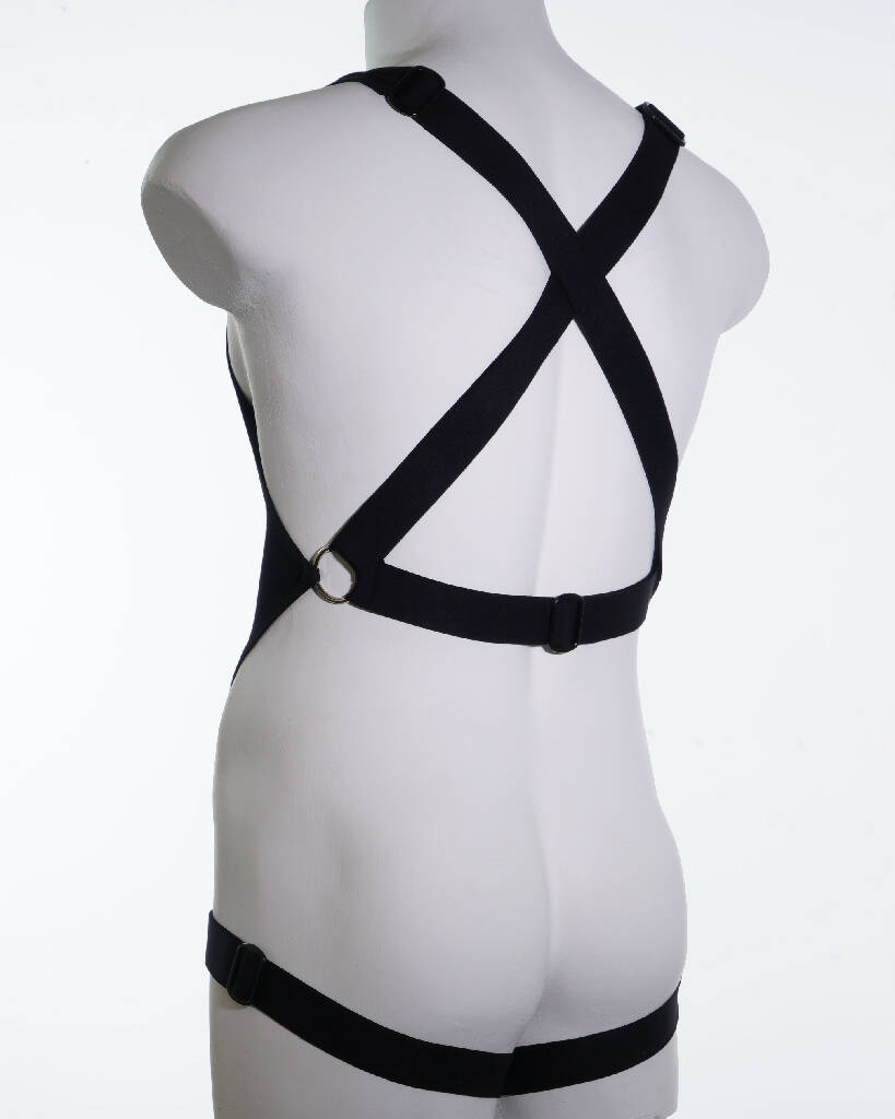 CHAOS - Crotchless Leg Garter Bodysuit, With-room