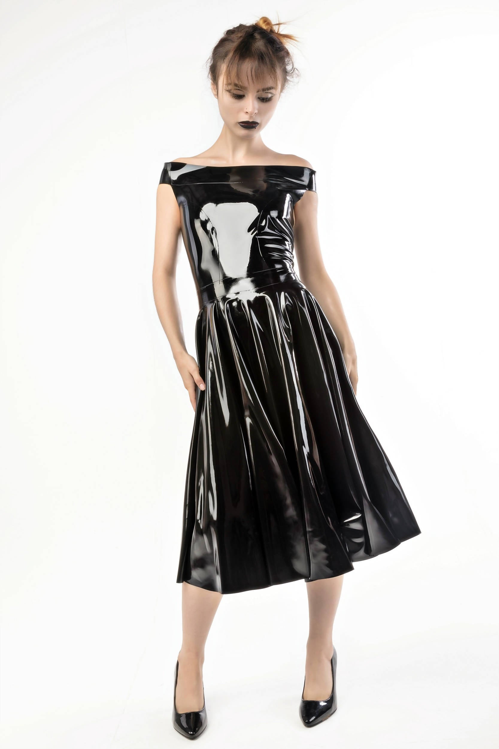 Amentium Back to Basics Bardot Dress Front