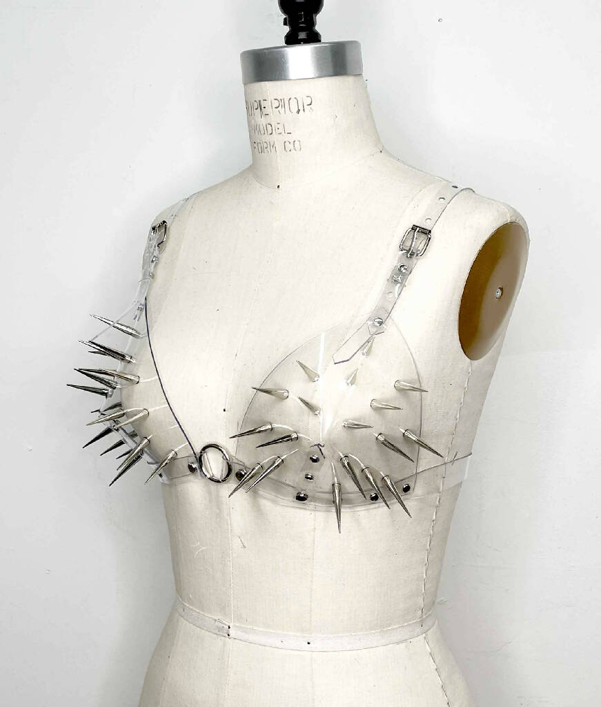 Andromeda Spiked Clear PVC Bra