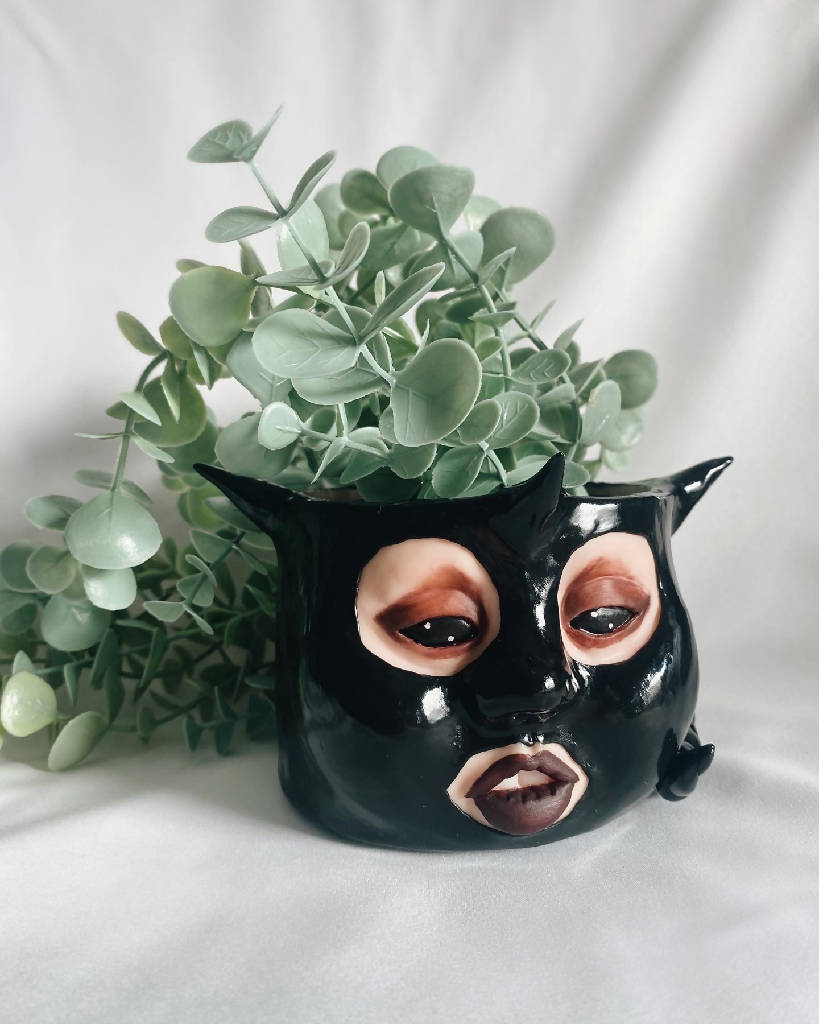 Handmade Latex Mask Plant Pot