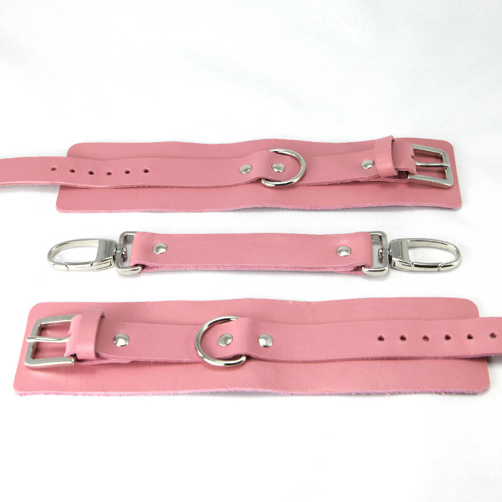 Leather Cuffs Pink
