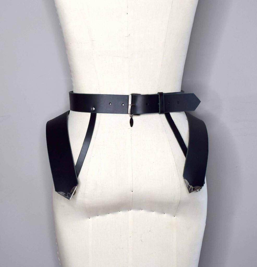 Song Leather Peplum Belt with Wide Waistband