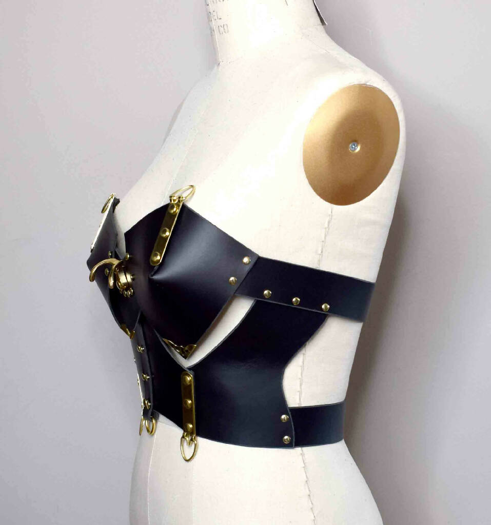 Mantis Leather Bustier Harness