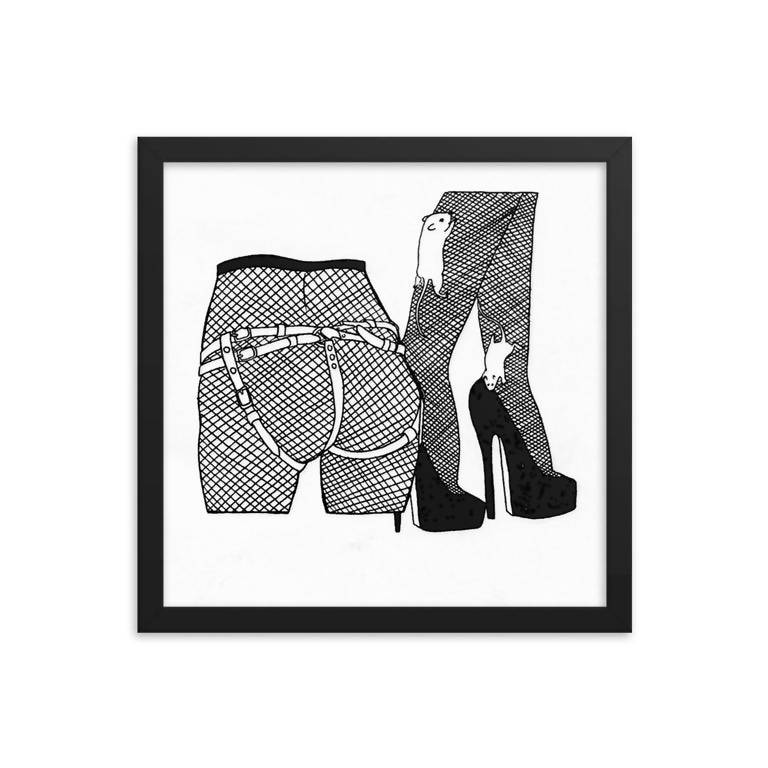 Kinktober Fishnet Framed Poster