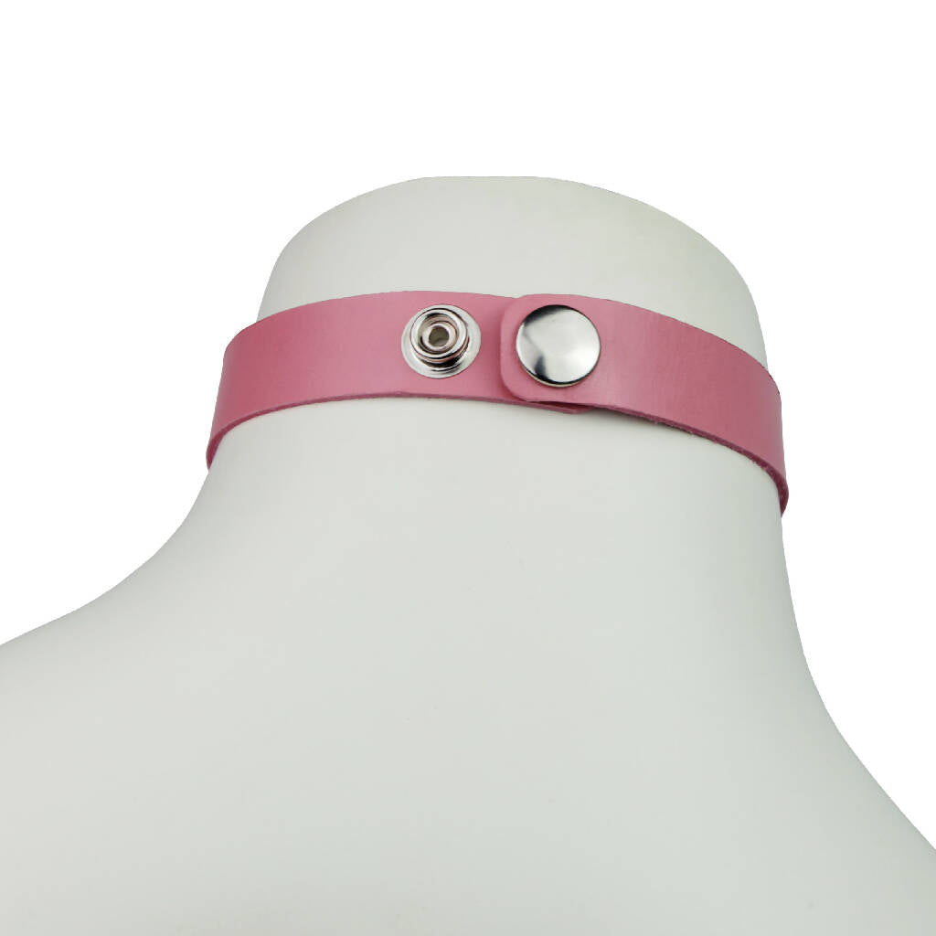 Leather Choker Pink