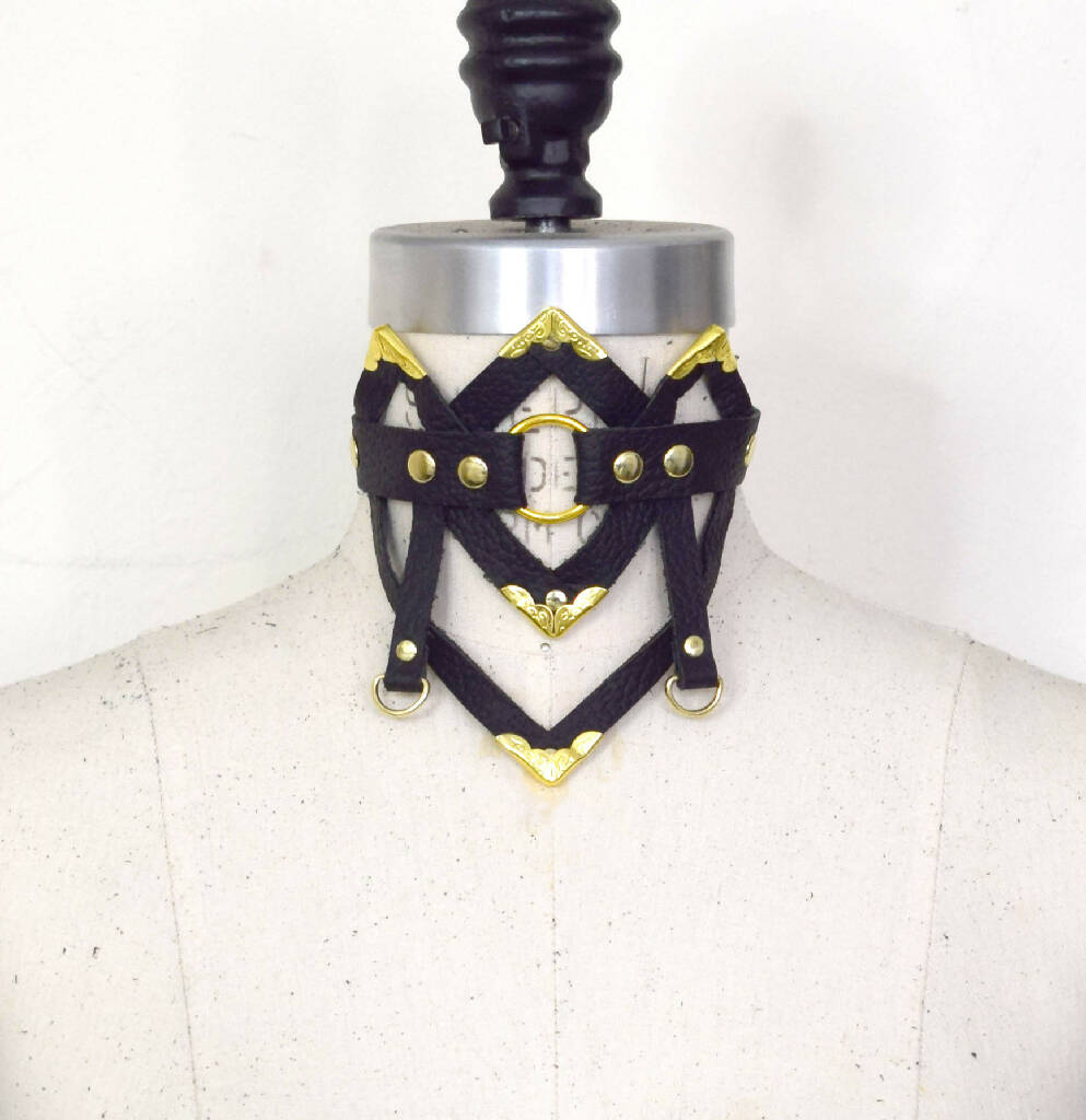 Juliet Art Deco Leather Collar