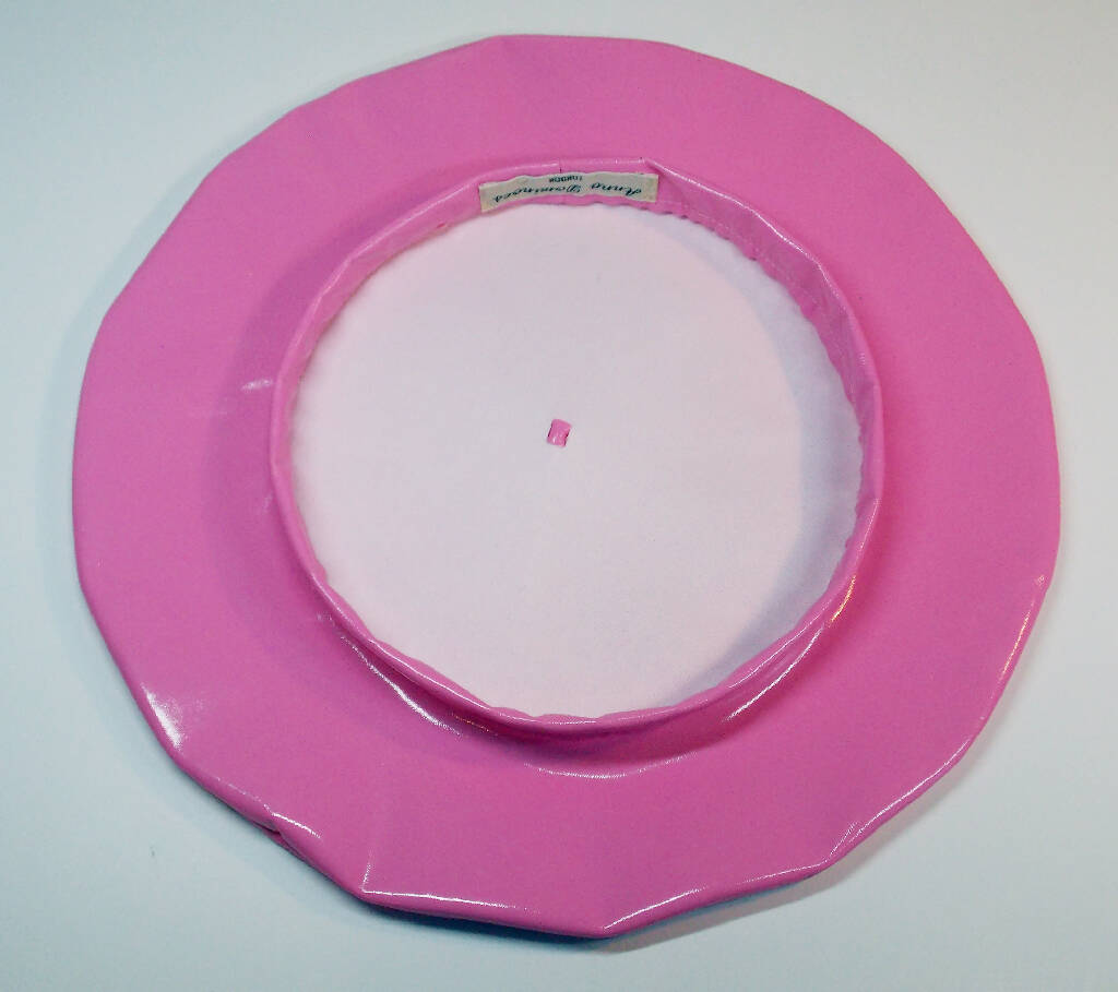 Bubblegum pink glossy pvc vinyl beret