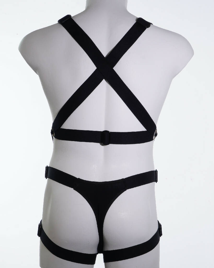 CHAOS - Crotchless Leg Garter Bodysuit, With-room