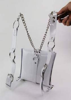 TONKA Square Backpack Bag PVC White