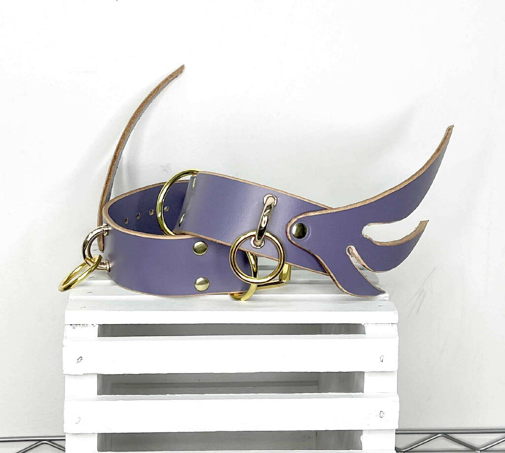 Seraphim Winged Wide Leather Cuffs