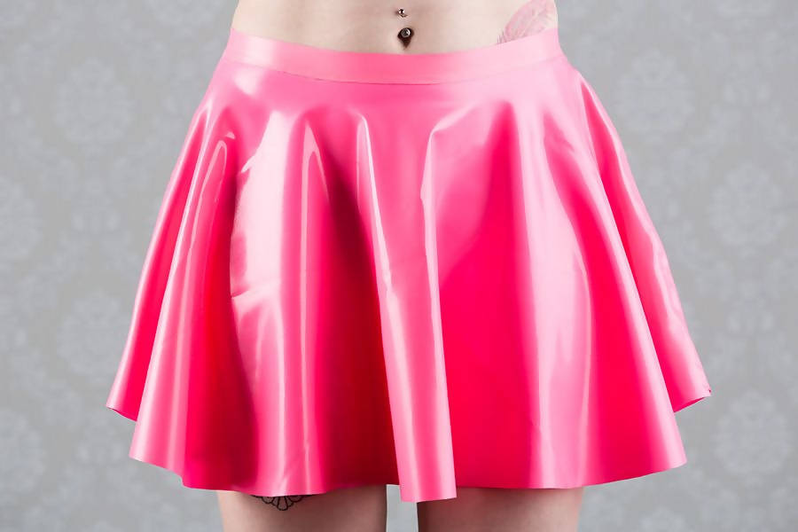 Bubblegum Latex Skater Skirt