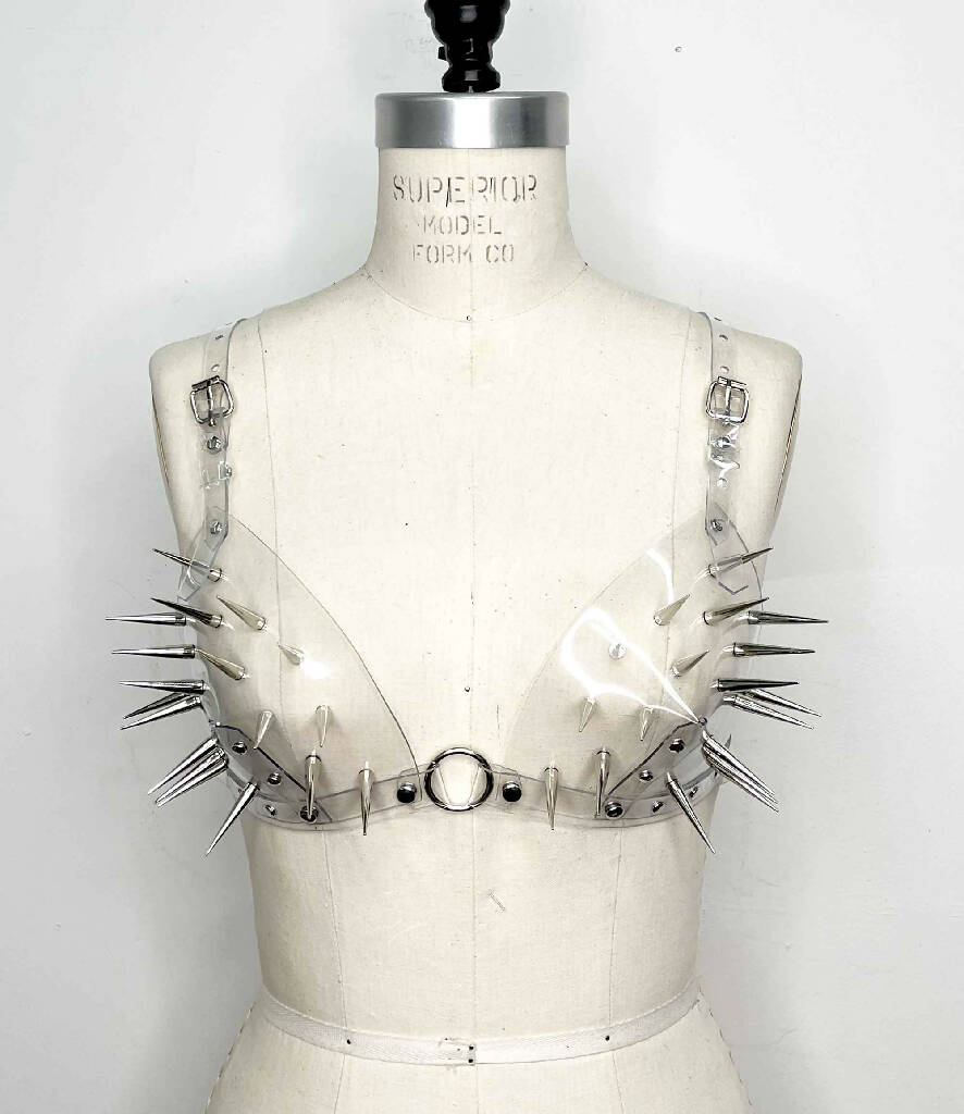 Andromeda Spiked Clear PVC Bra