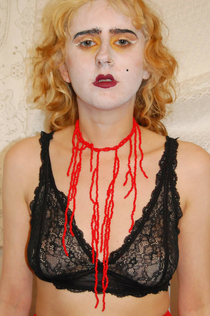 Beaded Dripping Blood Necklace