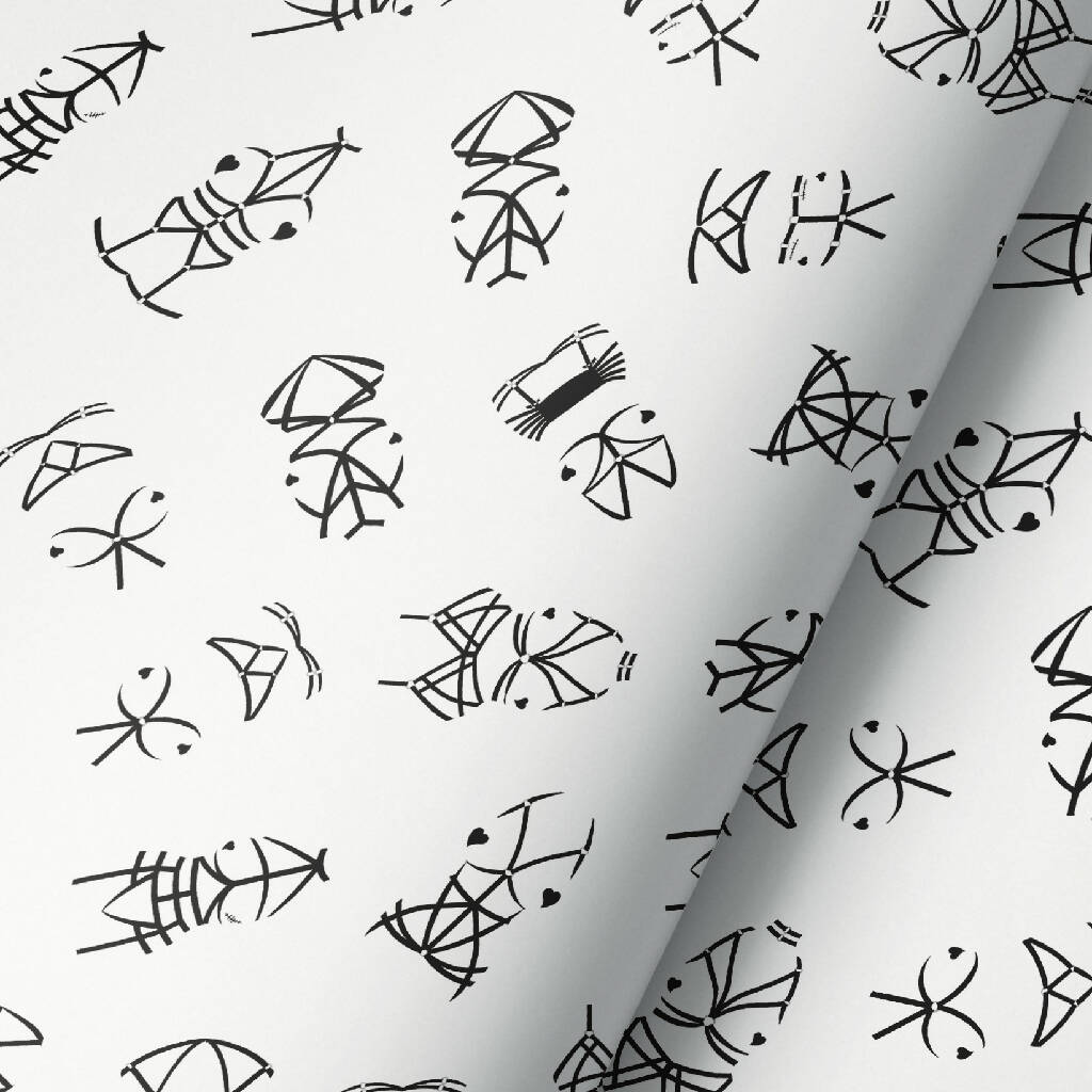 'Lust & Leashes XXX - WHITE' Wrapping Paper Sheet