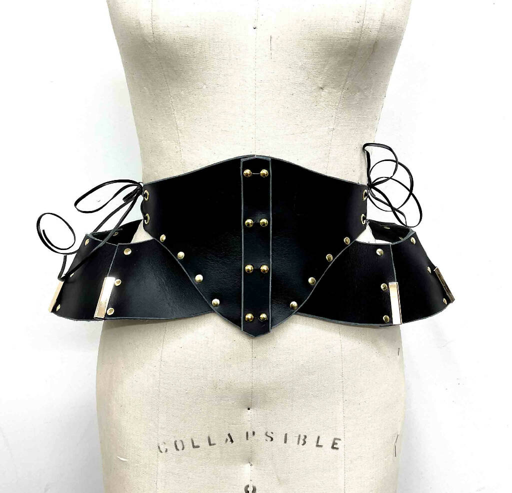 Morgana Leather Pannier Waist Cincher Belt