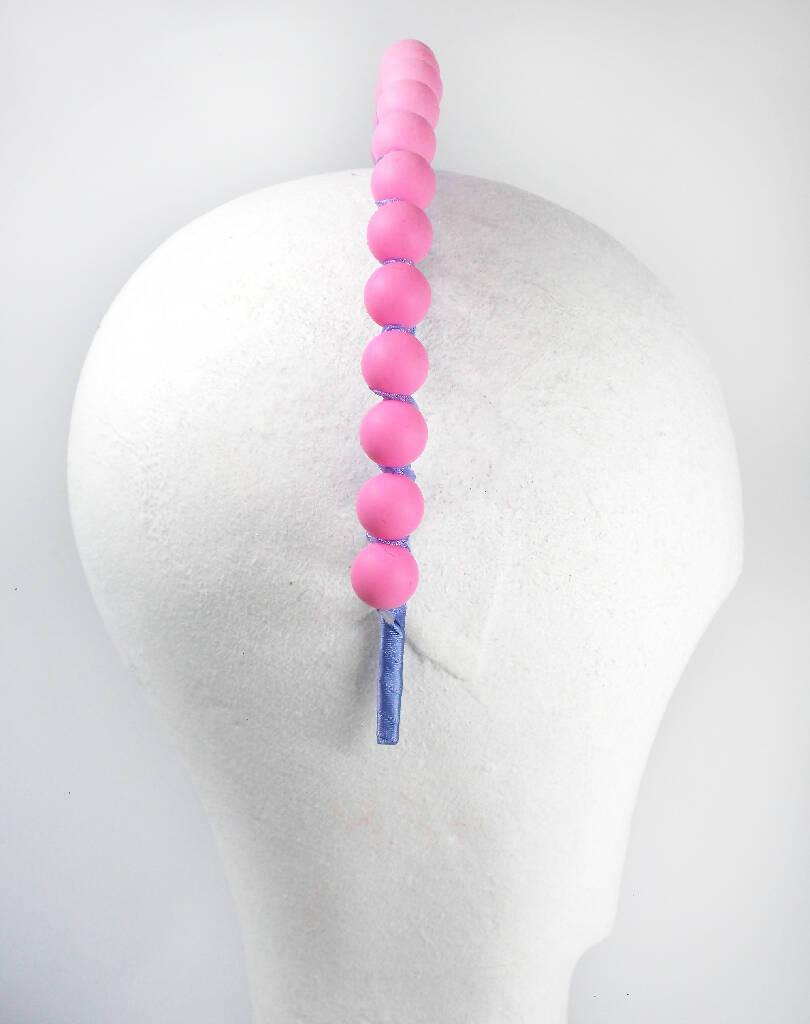 Pink and lilac rubber bead halo headdress