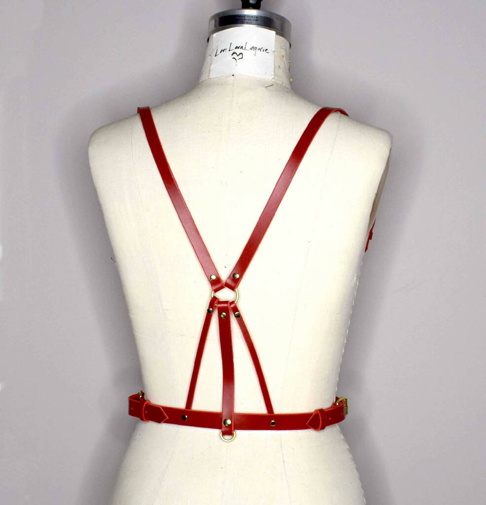 Inanna Strappy Leather Harness Bodice