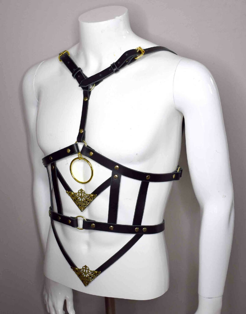 God Killer Black Leather Body Harness