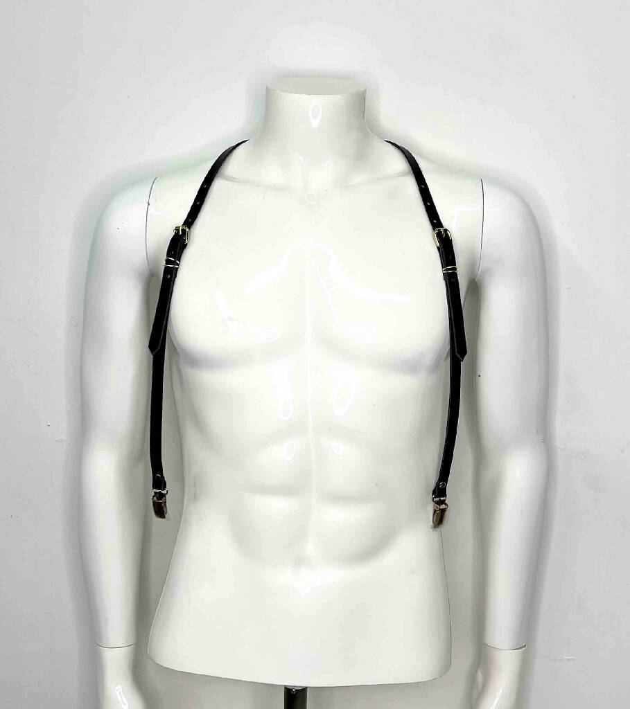 Rowan Slim Y-Back Leather Suspenders