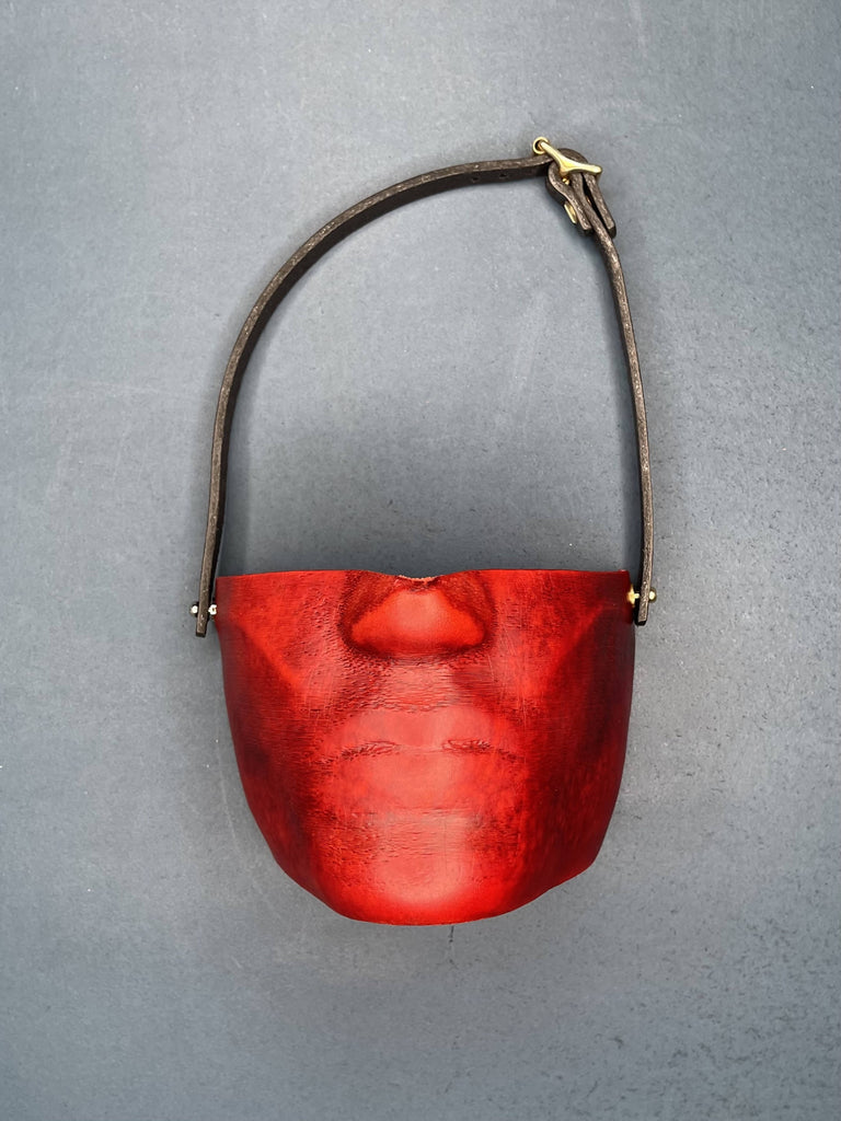 Chiseled Face Pressed Leather Mask
