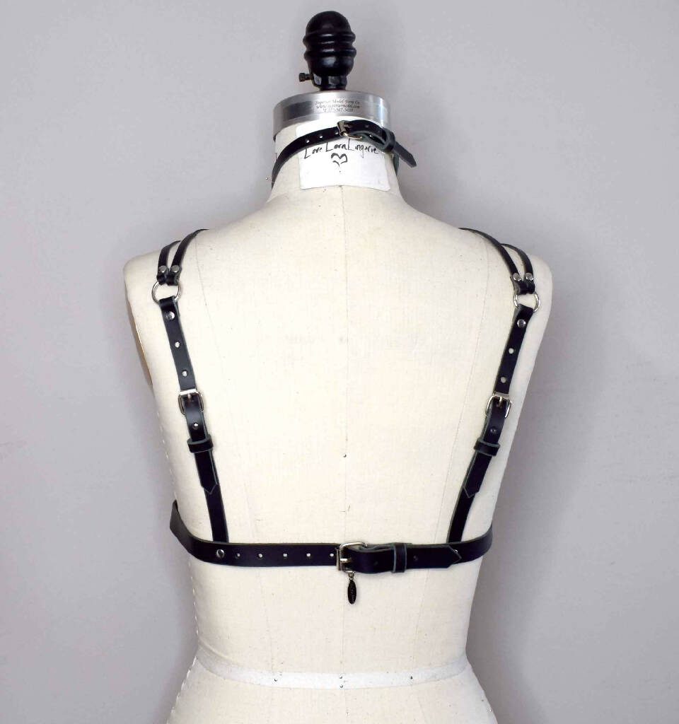 Song High Neck Leather Bra