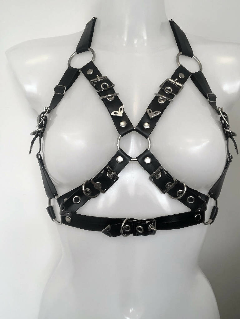 Serena vegan leather bra harness