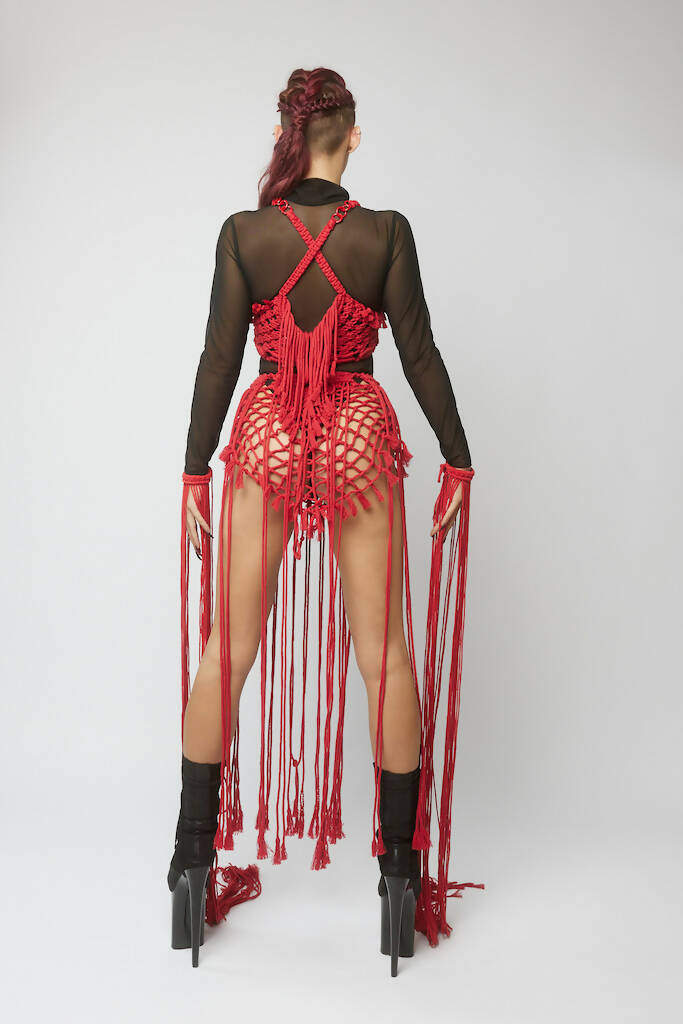 Red Net Skirt / Net Top