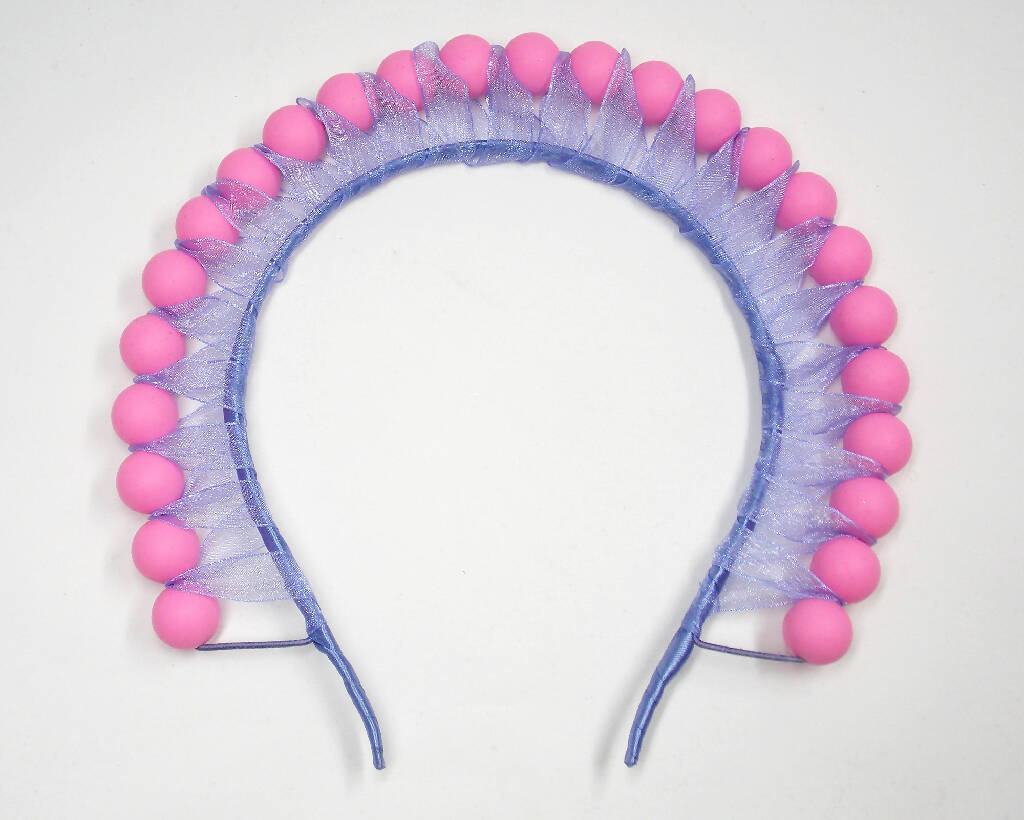 Pink and lilac rubber bead halo headdress