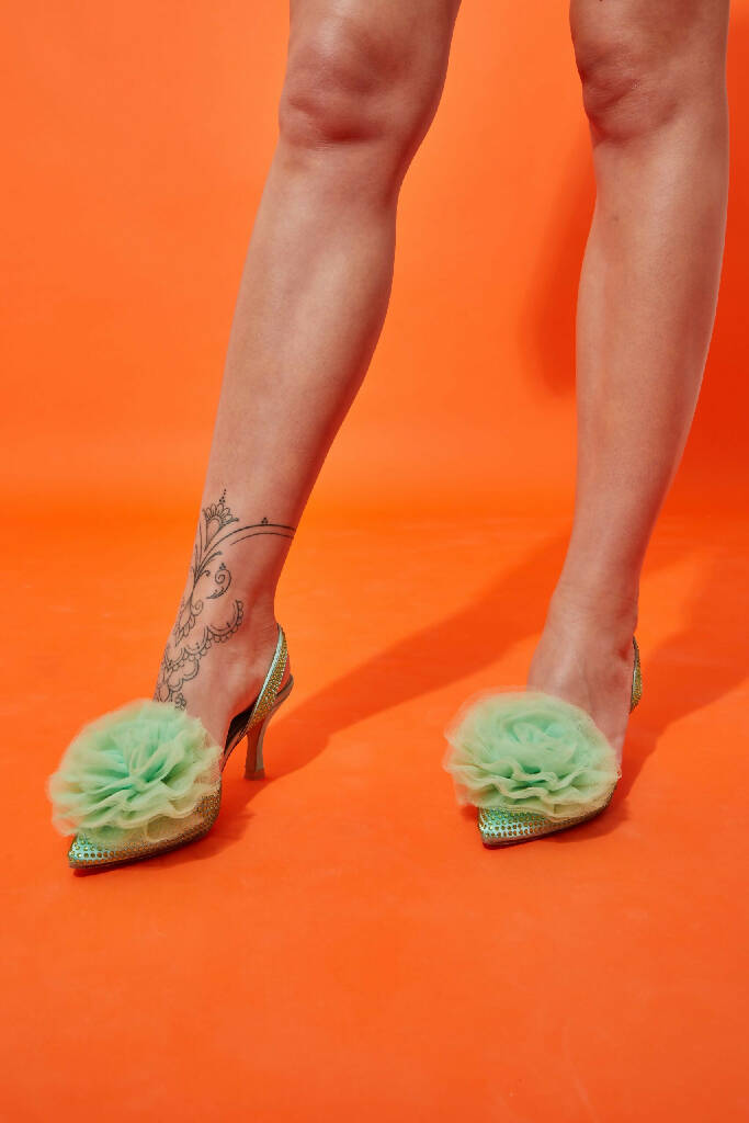 TULLE POM POM SHOE CLIP SET ( PICK YOUR COLOUR )
