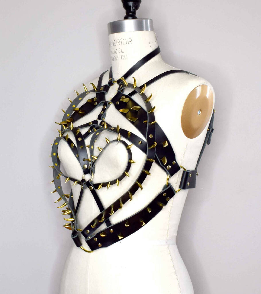 The All Devouring Spiked Leather Torso Harness