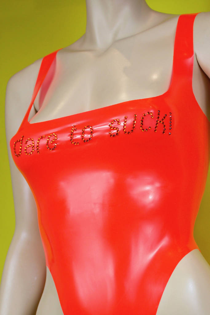 Dare to Suck Bedazzled Latex Bodysuit ( Pick Your Colour )