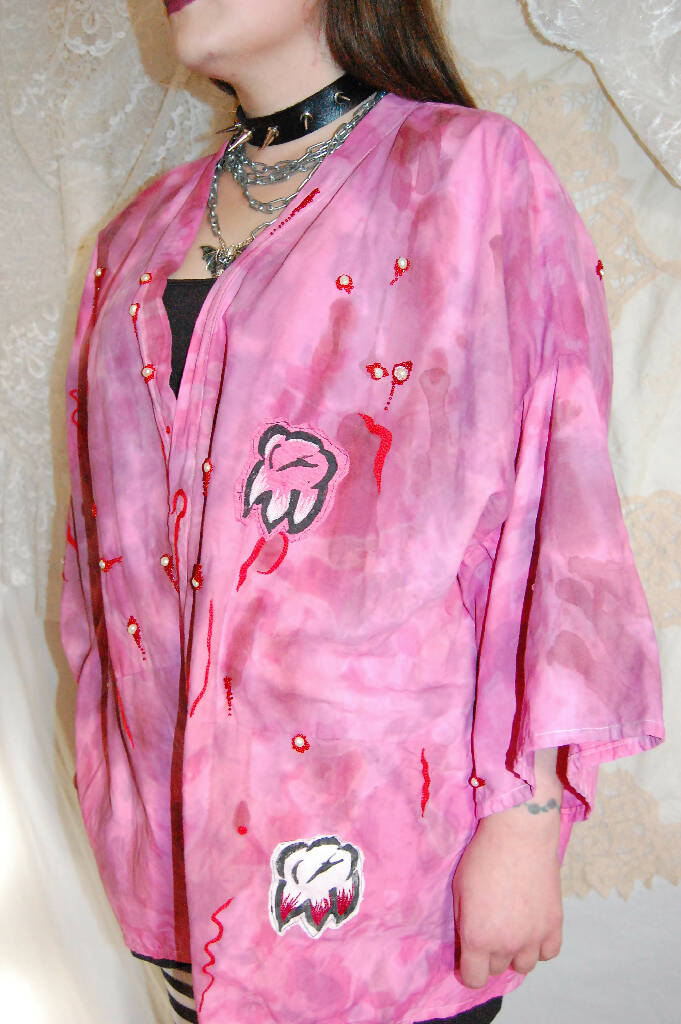 Pink Tie Dye Kimono Bleeding Tooth