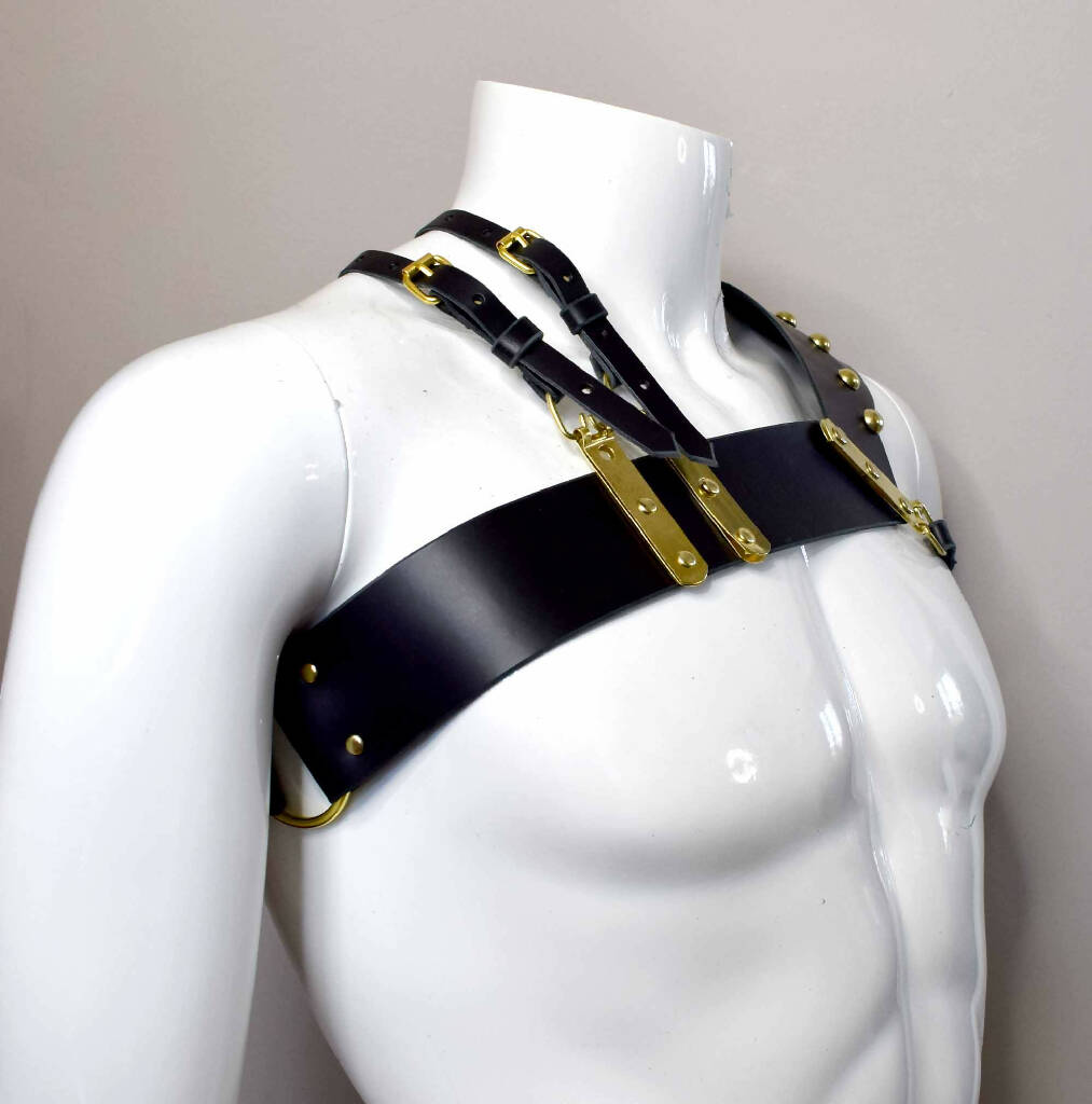 Martial Asymmetrical Leather Harness