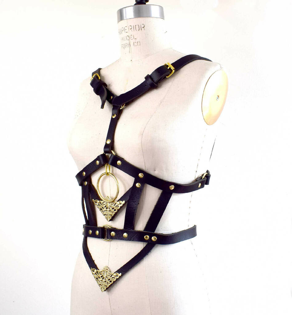 God Killer Black Leather Body Harness