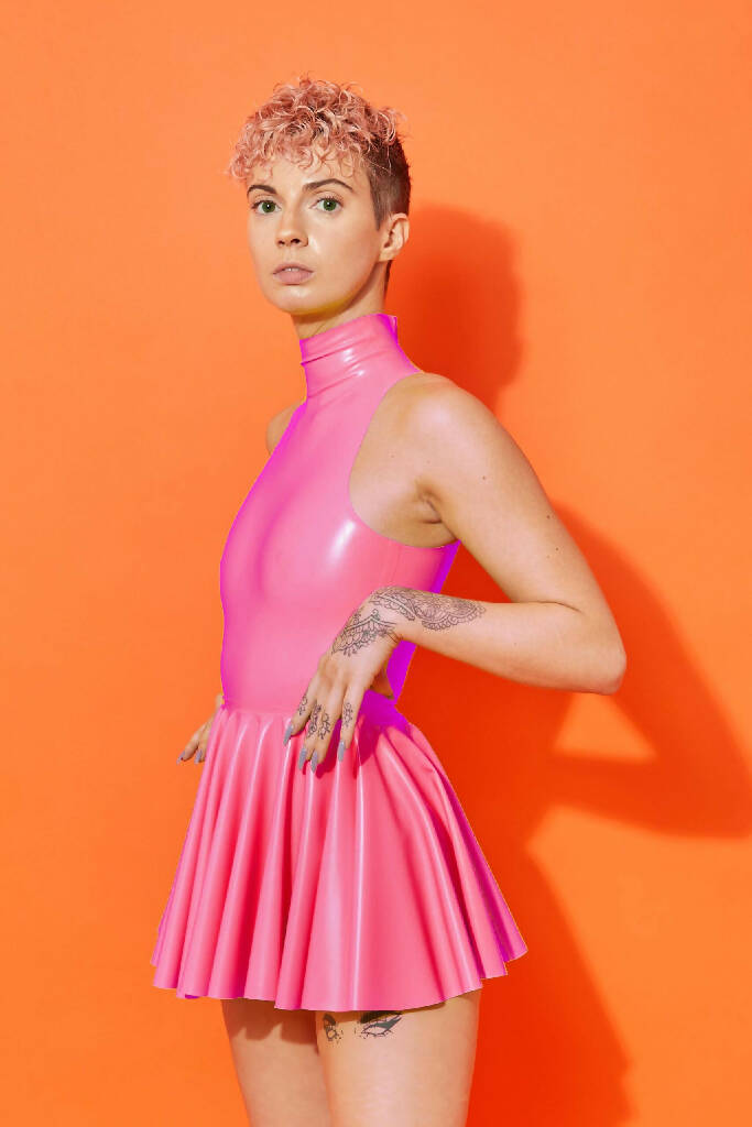 CIRCLE LATEX MINI DRESS ( PICK YOUR COLOUR )