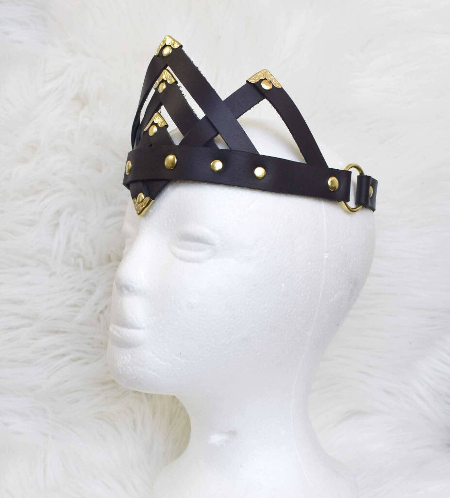 Juliet Black Leather Crown