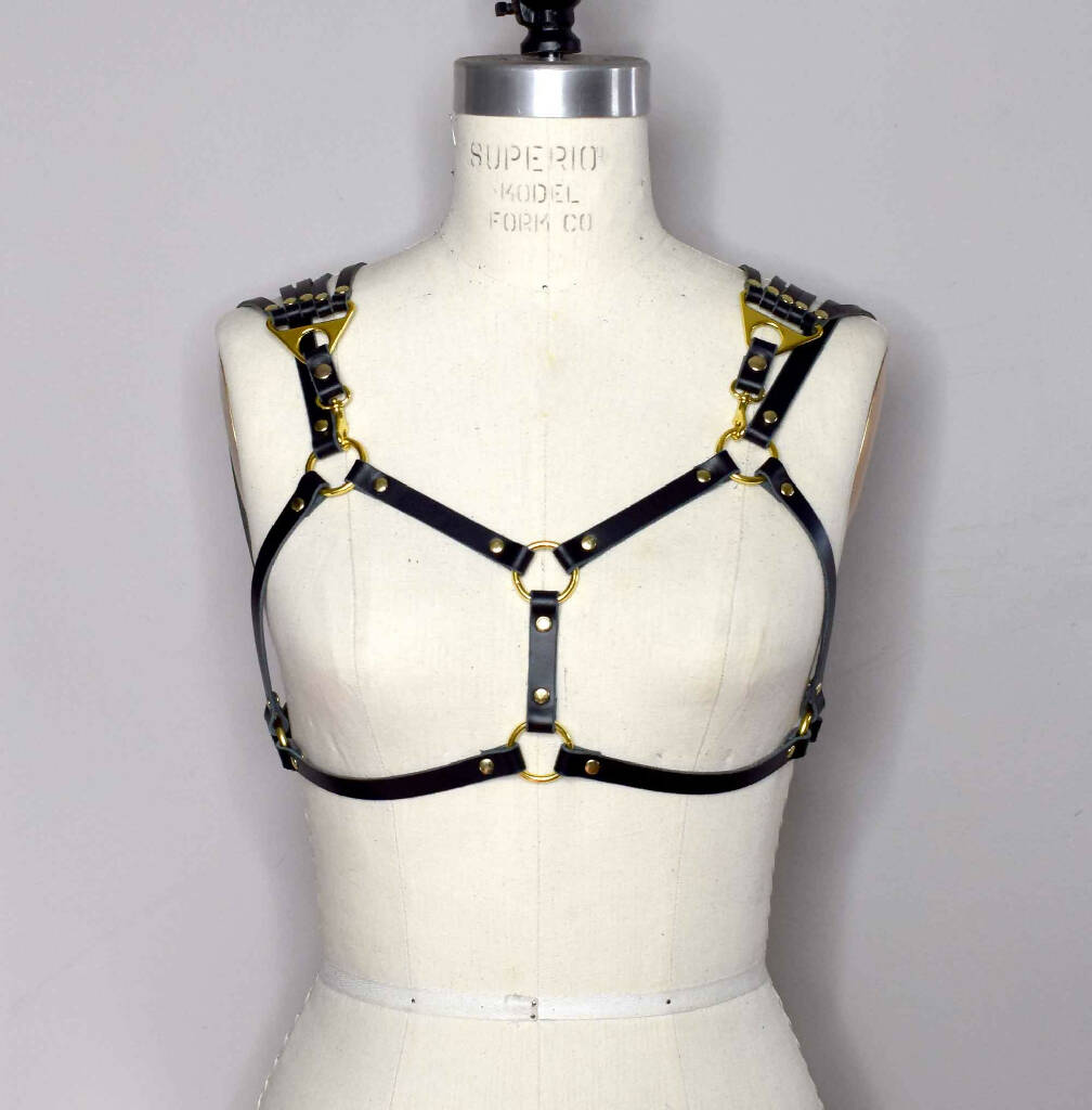 Celine Capelet Harness Bra with Removable Art Deco Capelet