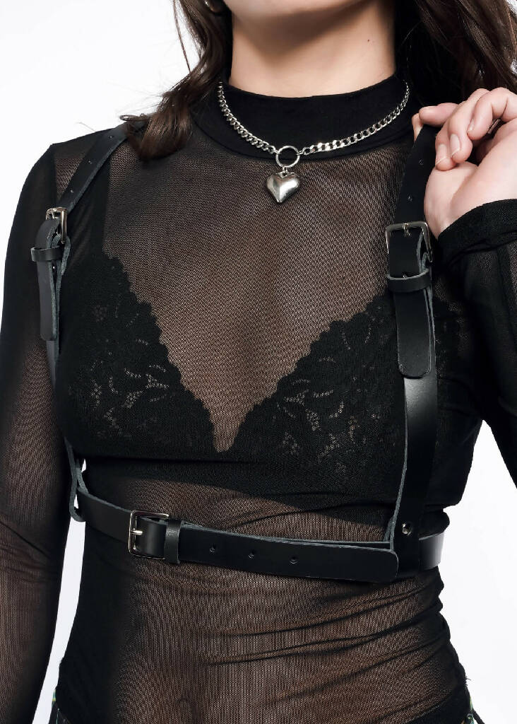 Leather Harness Bag Black